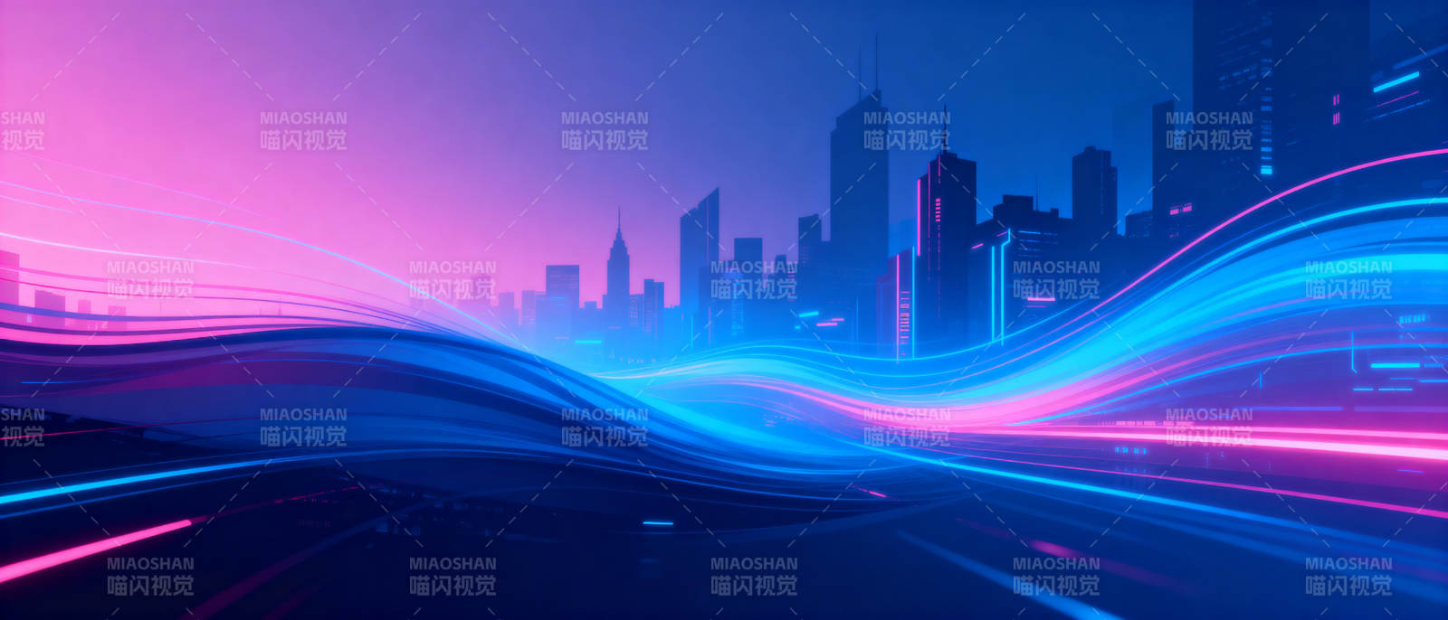 霓虹都市夜景图片