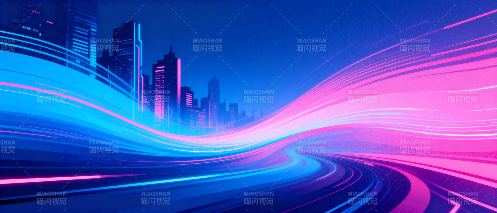 霓虹都市夜景图片