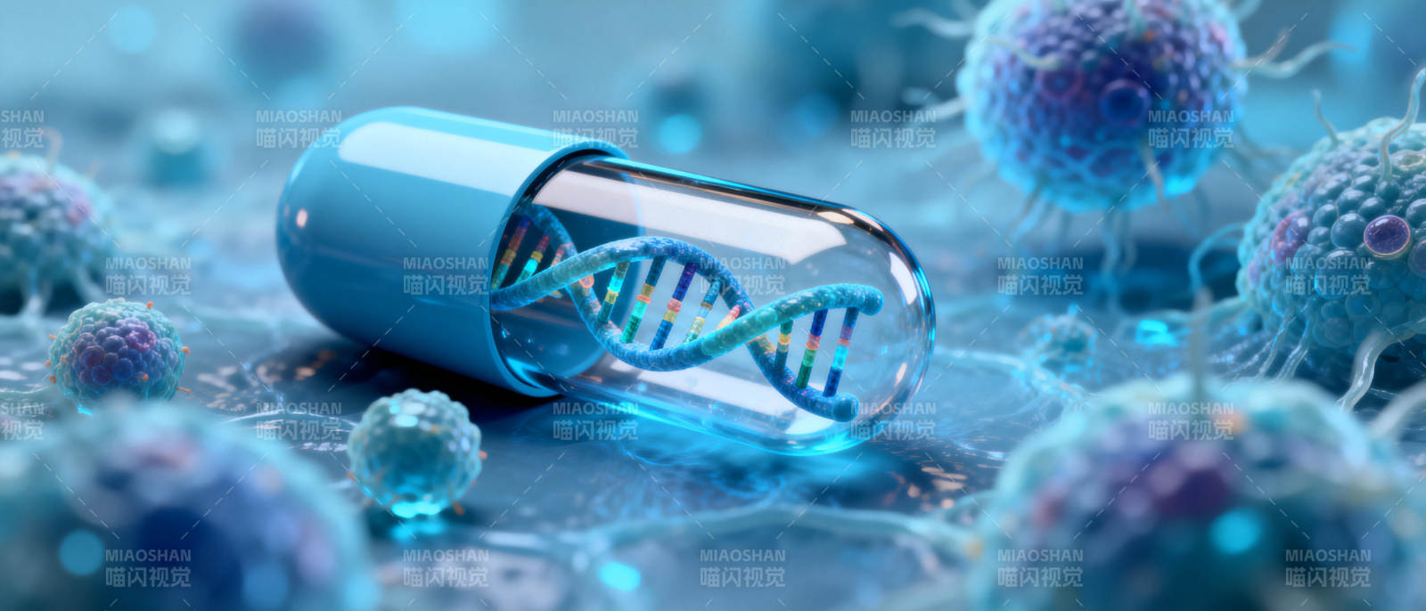 基因胶囊与病毒图片