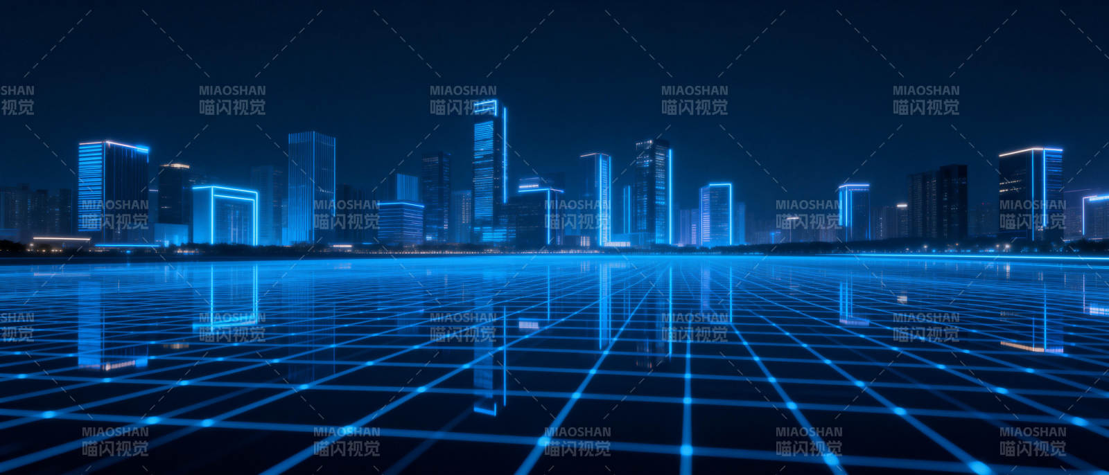 未来都市夜景图片