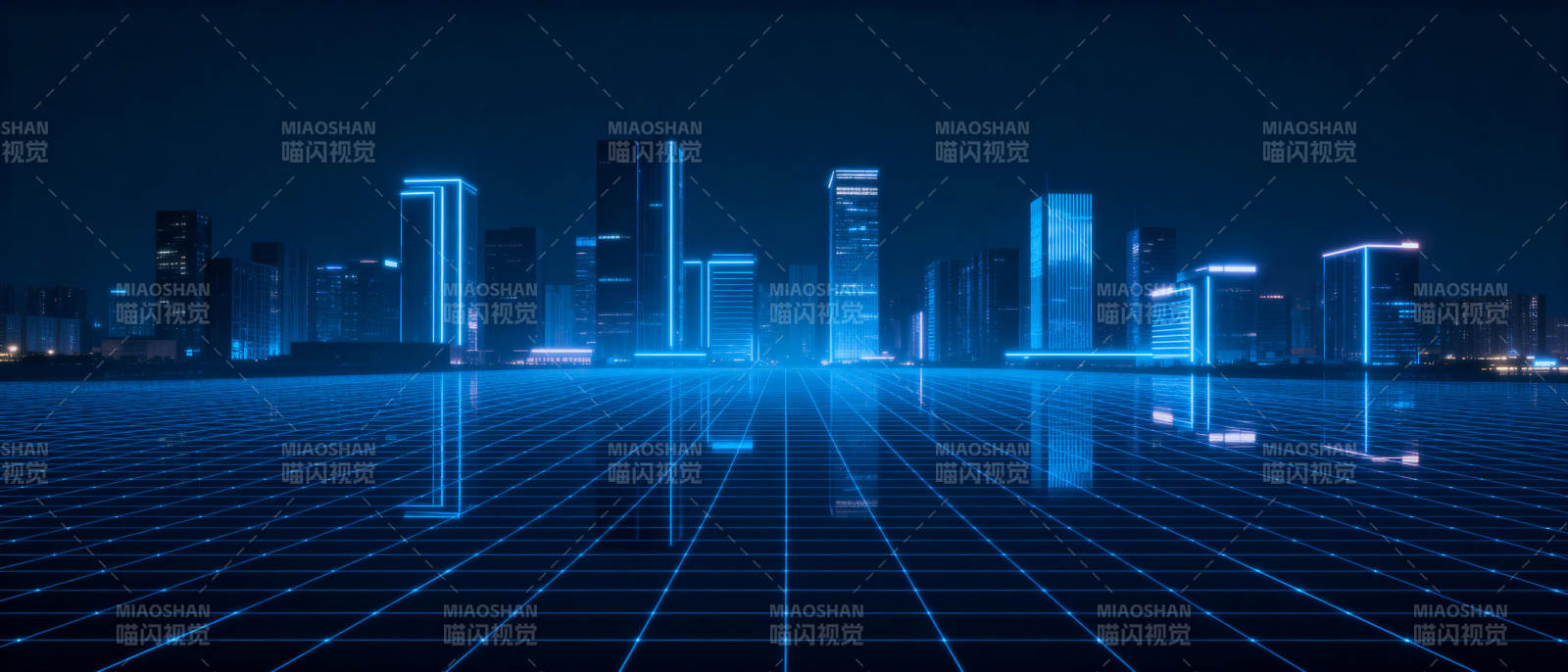 未来都市夜景图片