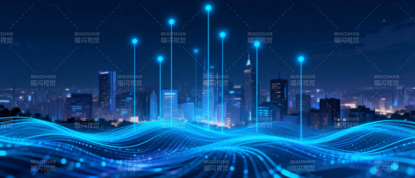 未来城市夜景图片