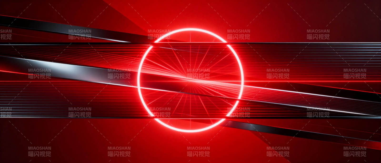 红光圆环科技感图片