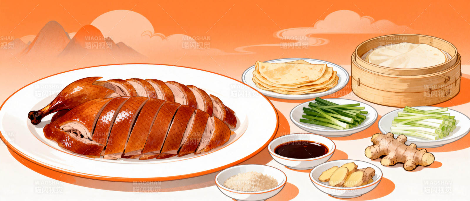 北京烤鸭配菜图图片