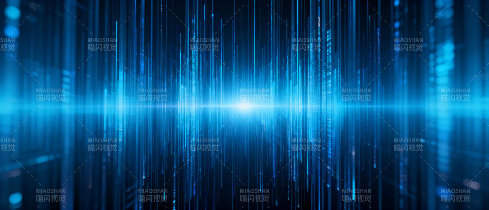 蓝色数据流光效图片