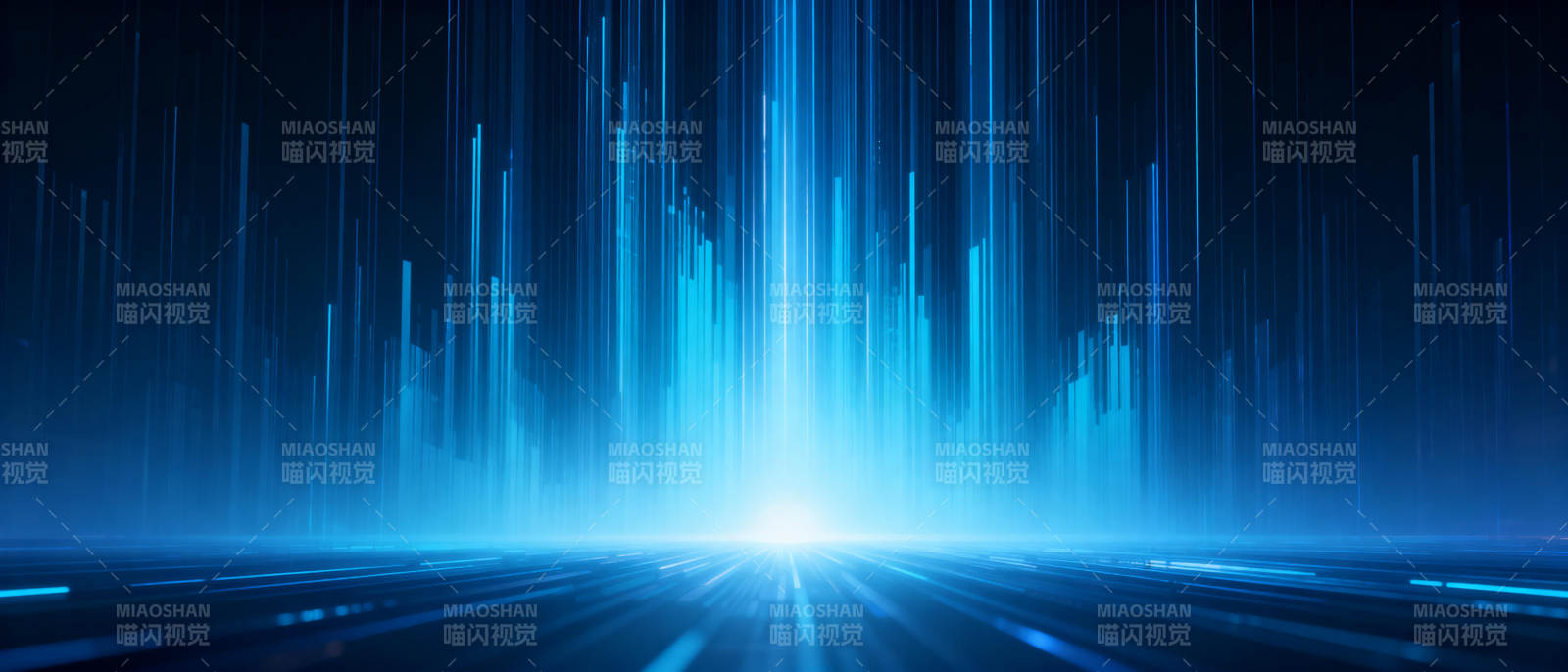 蓝色光束闪耀图片