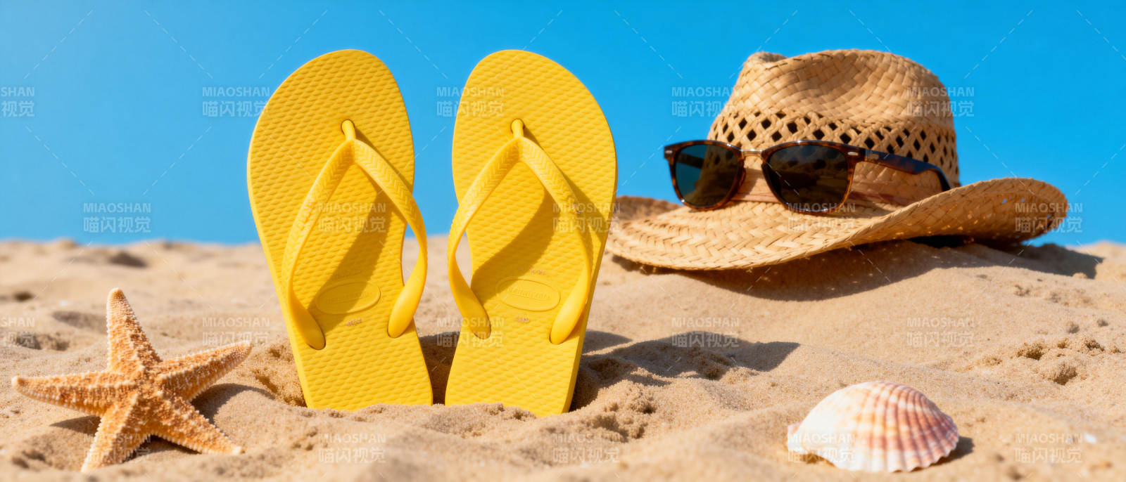 沙滩上的夏日时光图片