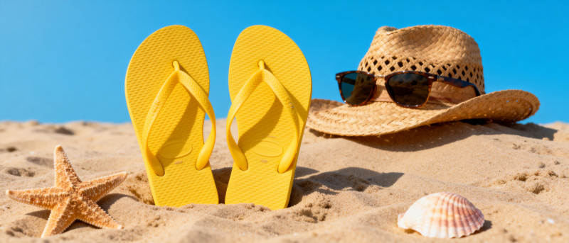 沙滩上的夏日时光图片