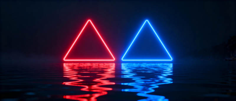 霓虹三角映水光图片