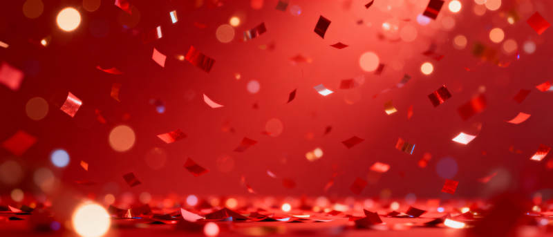 红色礼花飞舞图片