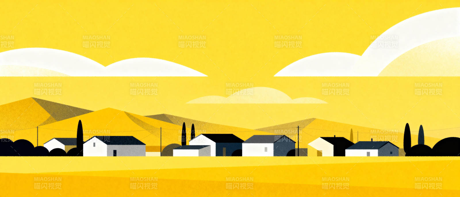 金黄田野小屋图图片