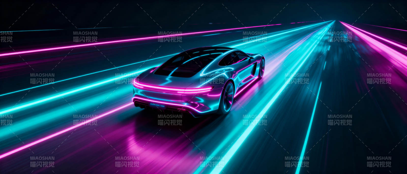 霓虹疾驰未来车图片