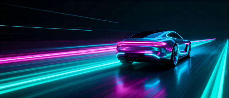 霓虹疾驰未来车图片