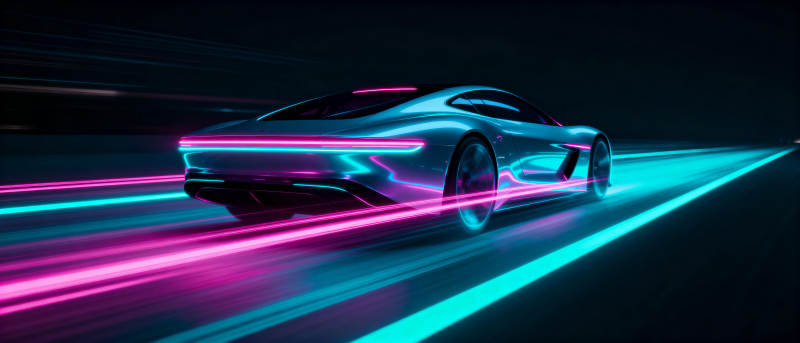 霓虹疾驰未来车图片