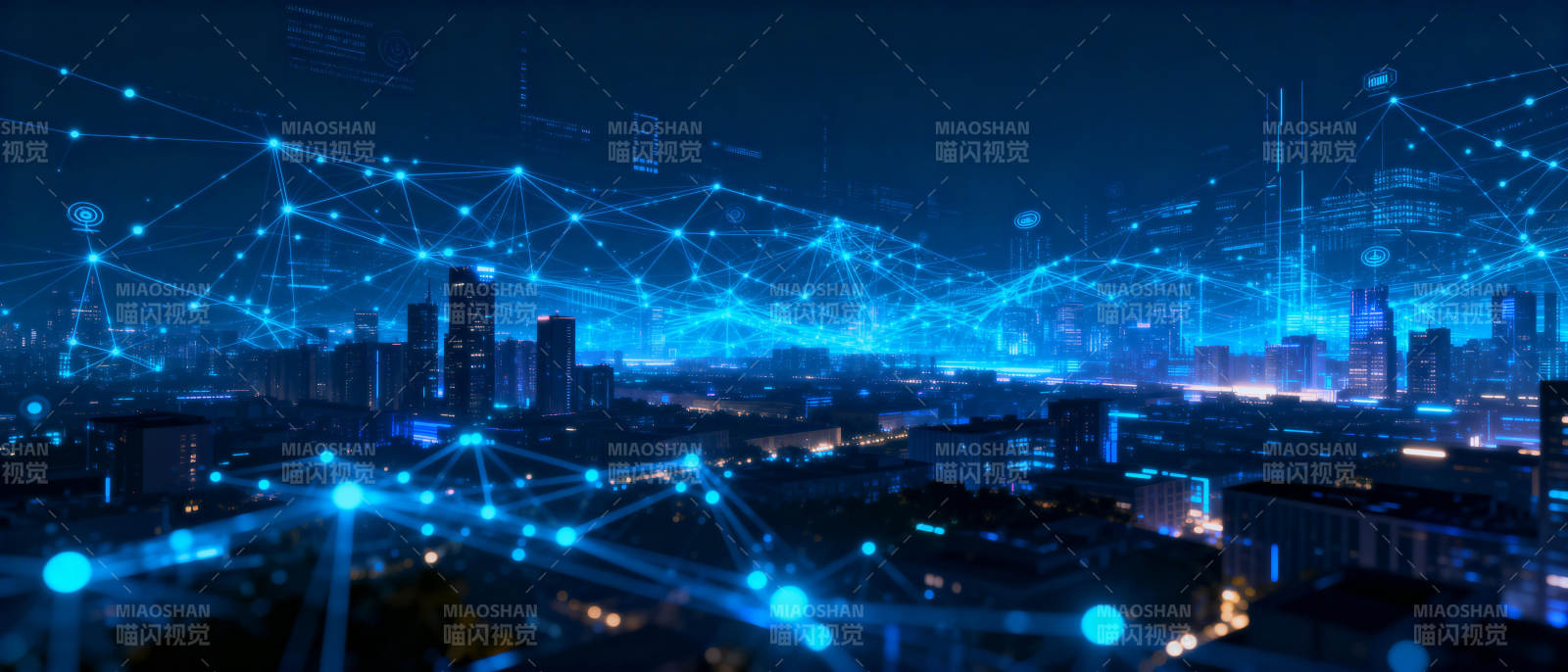 智慧都市夜景图片