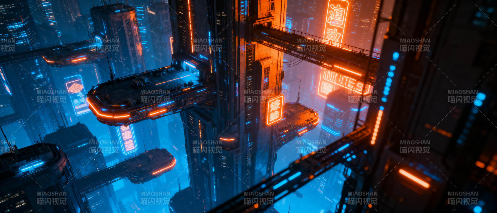 霓虹都市夜景图片