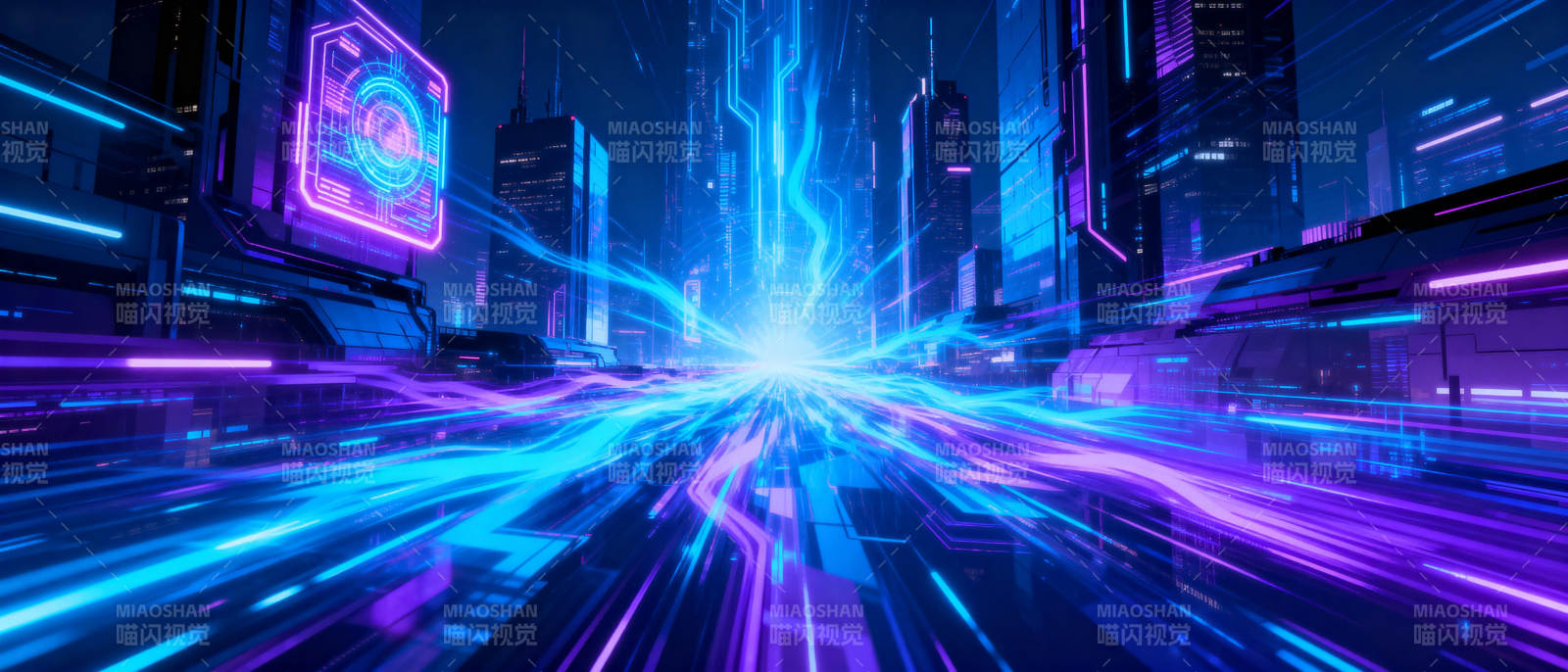 赛博都市夜景图片