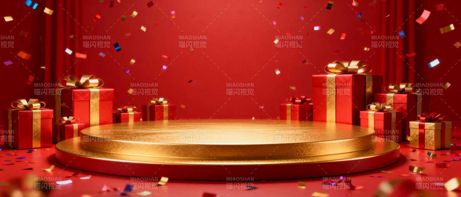节日礼盒舞台图片
