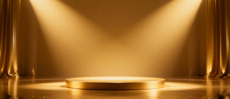 金色舞台聚光灯图片