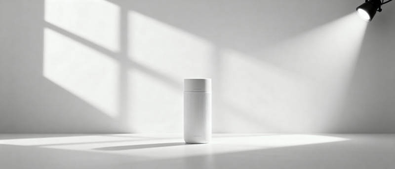 光影中的白色圆柱图片