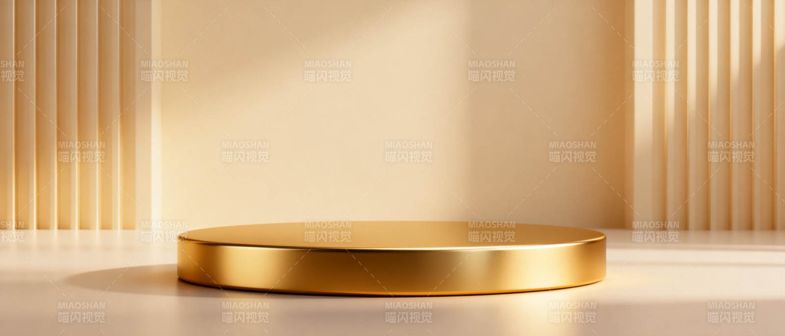 金色圆台静谧光影图片