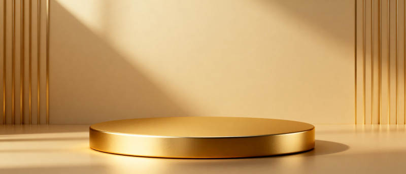 金色圆台光影艺术图片