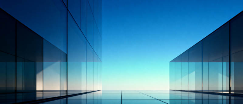 现代建筑的玻璃走廊图片