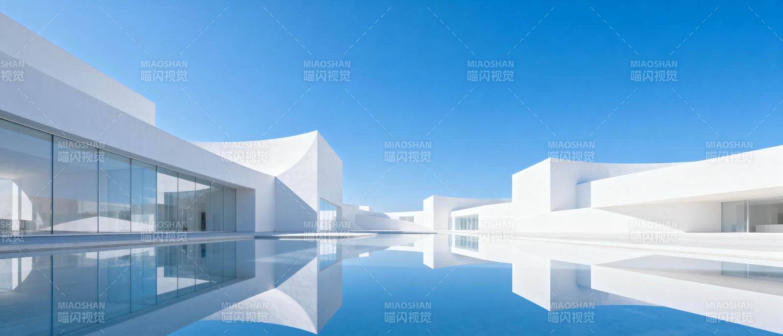 现代建筑与水景图片