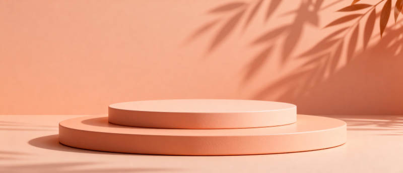 简约橙色展台图片