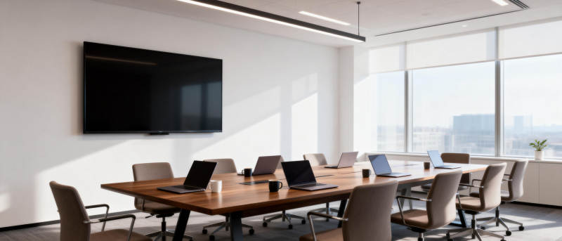 现代会议室全景图片