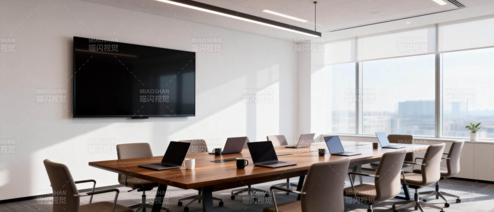 现代会议室全景图片