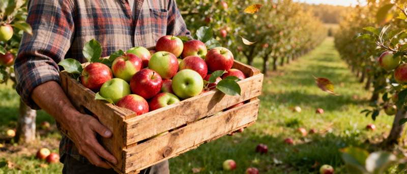 丰收的苹果园图片