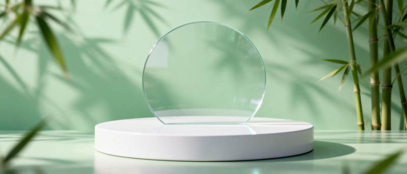 绿意盎然的展示台图片