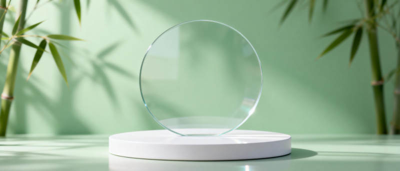 透明圆盘静置台面图片