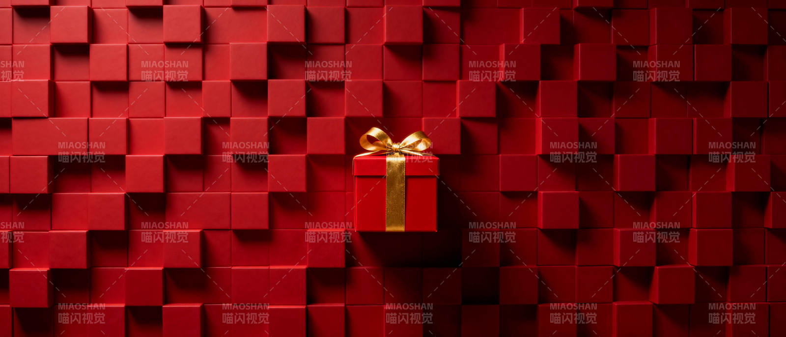 红色礼盒 金色丝带图片