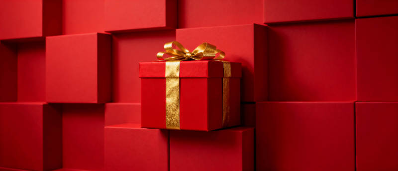 红礼盒 金丝带图片