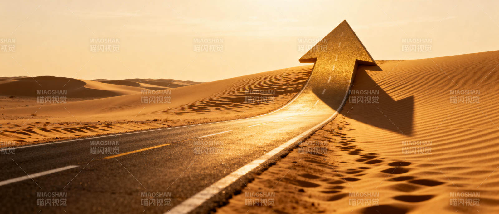 沙漠之路 箭头指引图片