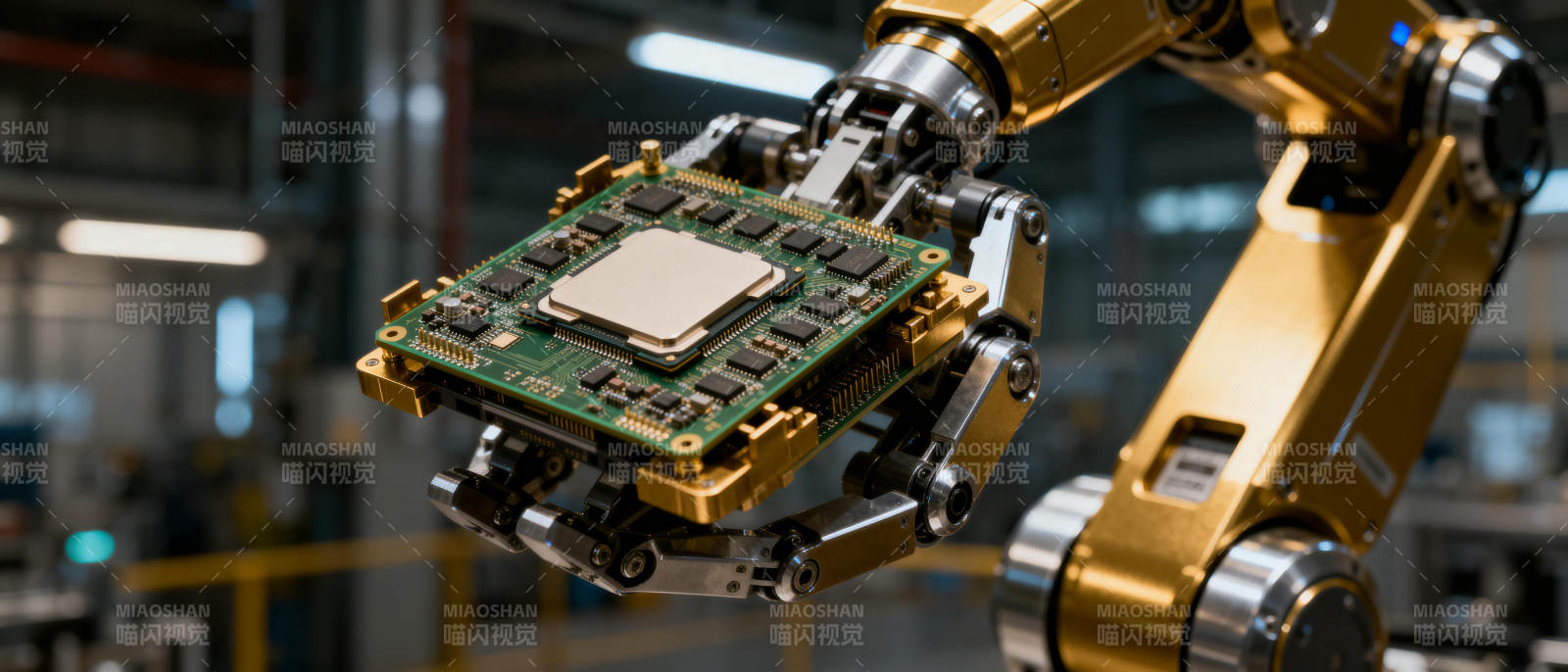 机械臂精准装配芯片图片