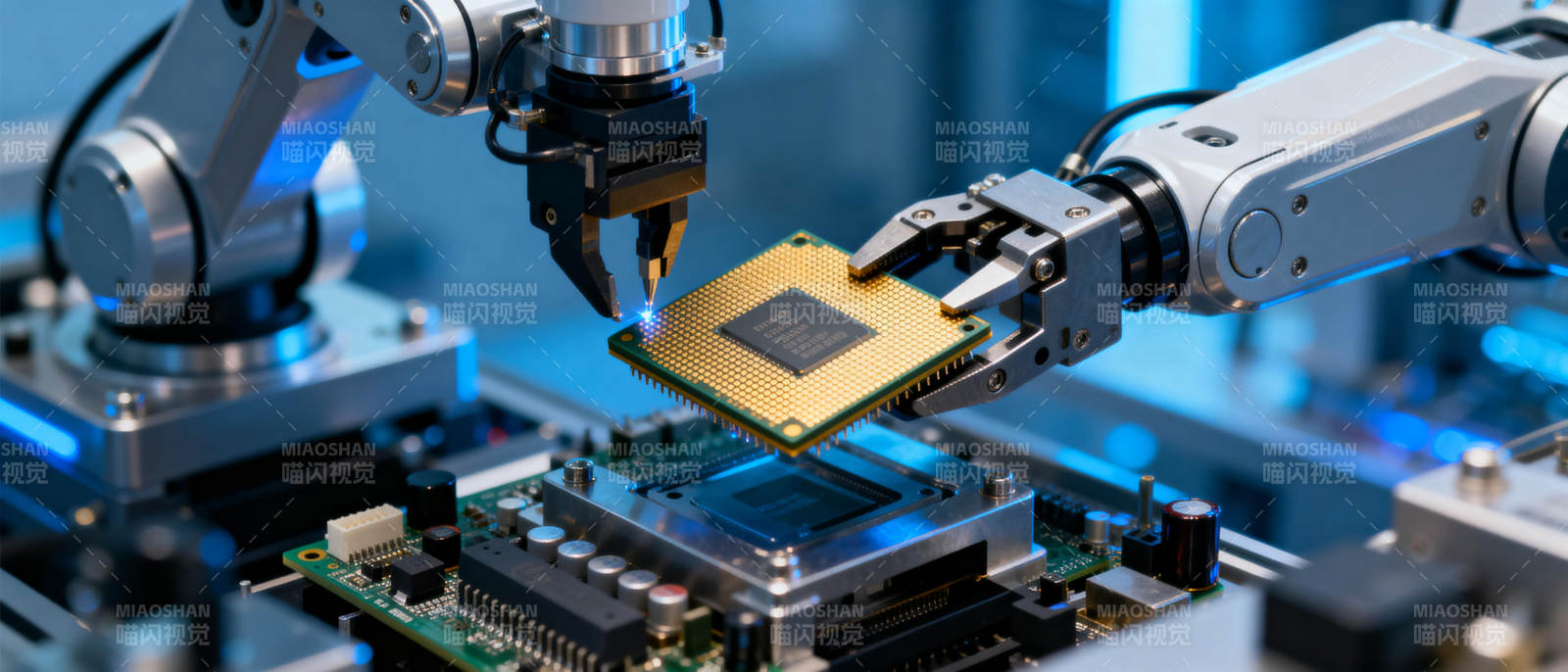 智能机器人组装芯片图片