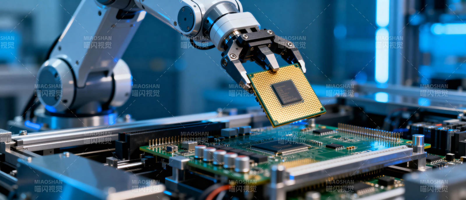 智能机器人装配芯片图片