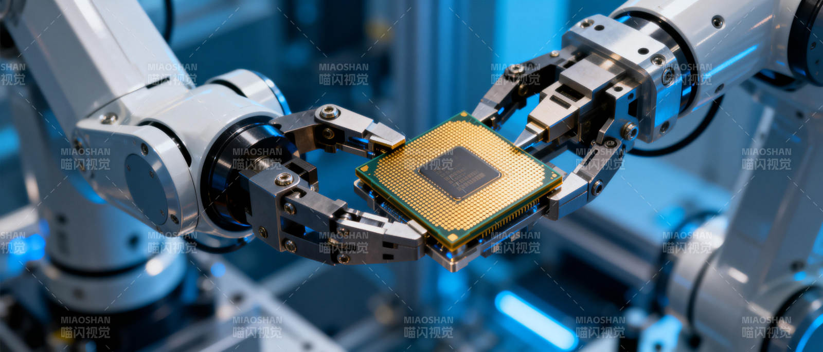 机械臂精准抓取芯片图片