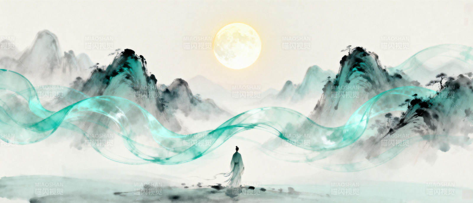 月下孤影行图片