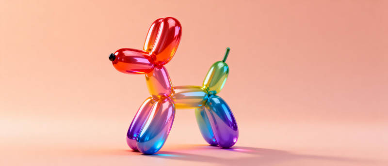 彩虹气球狗图片