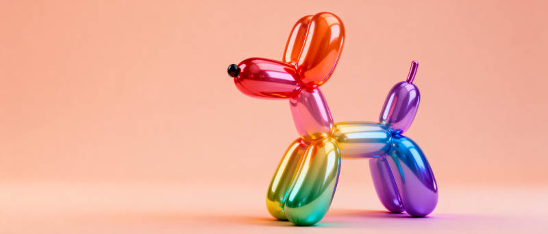 彩虹气球狗图片