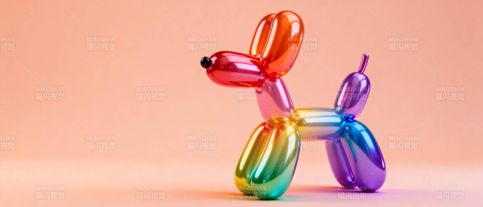 彩虹气球狗图片