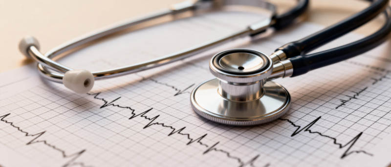 听诊器与心电图图片
