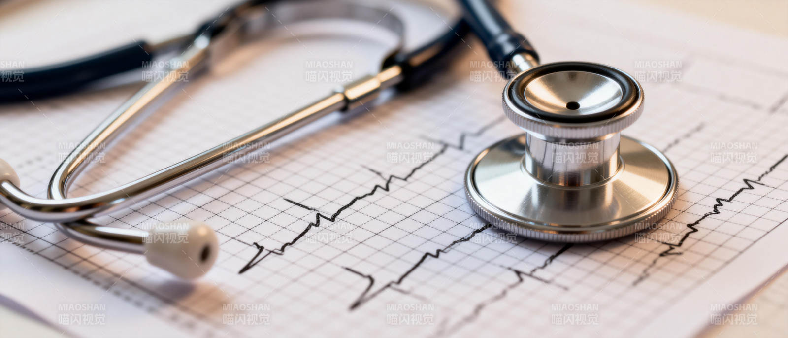 听诊器与心电图图片