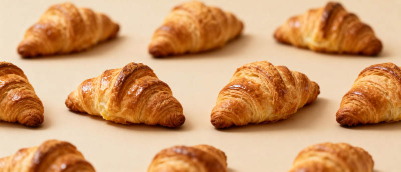 金黄酥脆的羊角面包图片