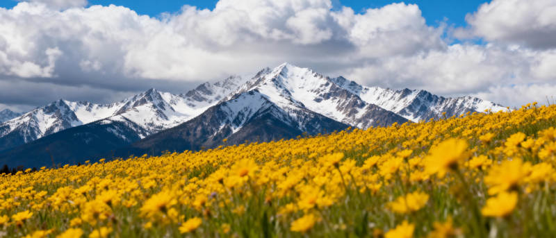 雪山下的金花海图片