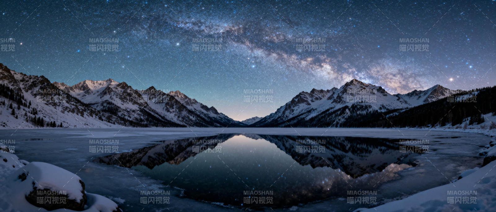 星河映雪湖图片